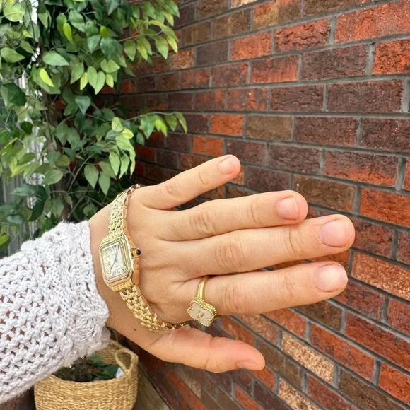 Panthere Classic Rectangle Stainless Steel Gold Watch - Picture 9 of 16